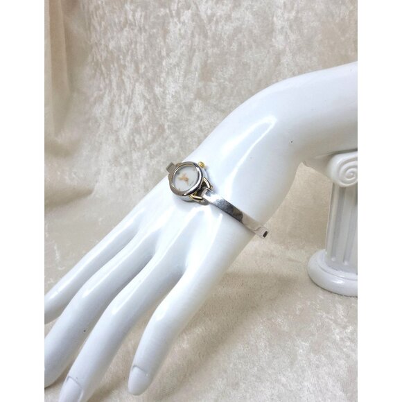 Vintage Womens Timex Indiglo Silver Tone Gold Tone Slim Band P8 Watch - Picture 4 of 8